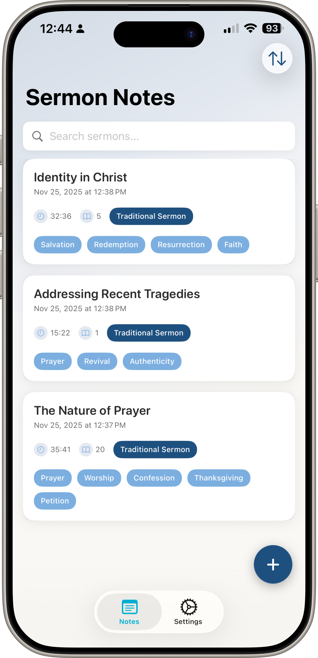 Bible Note AI App Screenshot